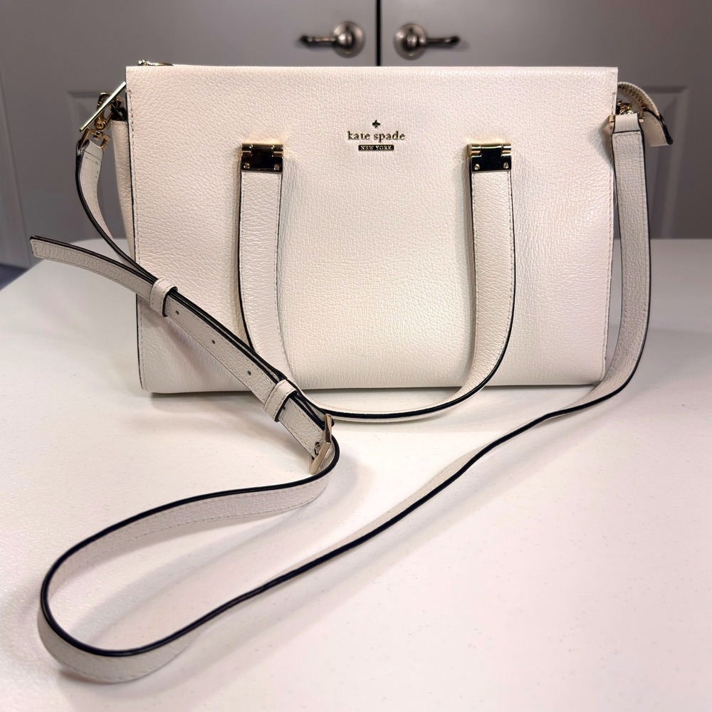 Kate Spade Bette Concord Street Bright White Leather Satchel Crossbody Bag
